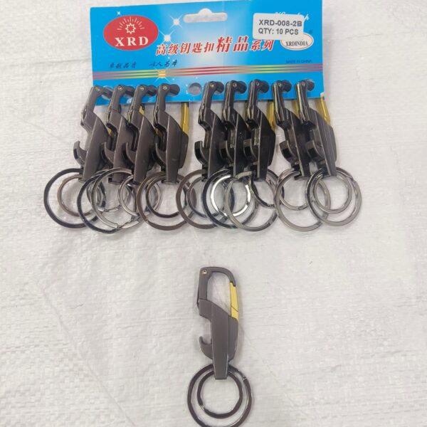 (008-2B)METAL HOOK KEYCHAIN FOR CAR & BIKE ( 10 pcs in one pkt )