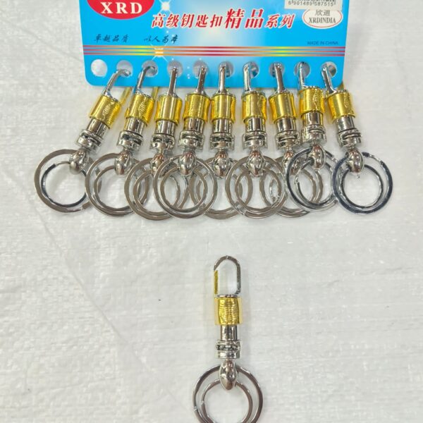 (857-1)METAL HOOK KEYCHAIN FOR CAR & BIKE ( 10 pcs in one pkt )