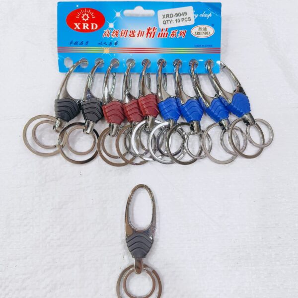 (9049)METAL HOOK KEYCHAIN FOR CAR & BIKE ( 10 pcs in one pkt )