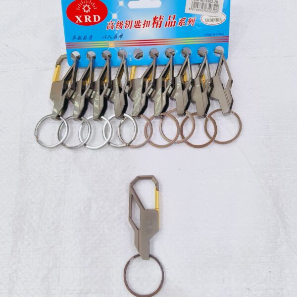 (6503-2B) METAL HOOK KEYCHAIN FOR CAR & BIKE ( 10 pcs in one pkt )
