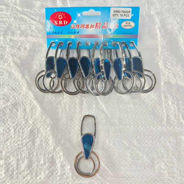 (7043-F) METAL HOOK KEYCHAIN FOR CAR & BIKE ( 10 pcs in one pkt )