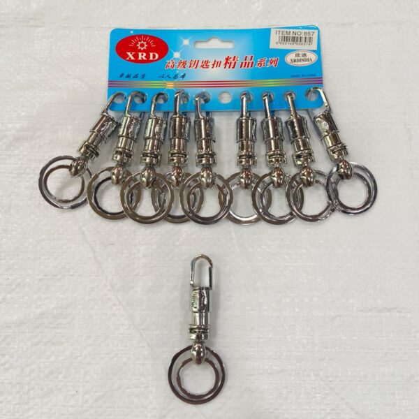 (7054-F) METAL HOOK KEYCHAIN FOR CAR & BIKE ( 10 pcs in one pkt )