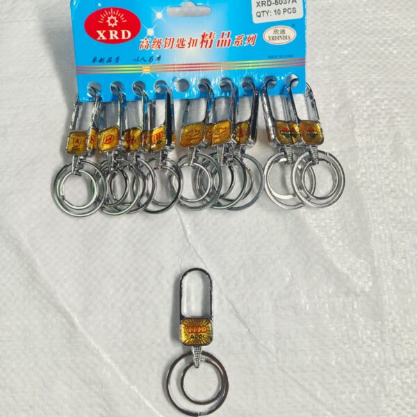 (5037-A )METAL HOOK KEYCHAIN FOR CAR & BIKE ( 10 pcs in one pkt )