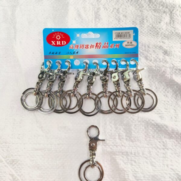 (5927-F) METAL HOOK KEYCHAIN FOR CAR & BIKE ( 10 pcs in one pkt )