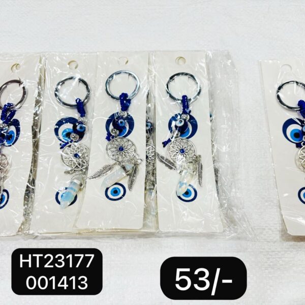 (HT23177) EVIL EYE KEYCHAIN & HASNGING ( In one pkt 12 pcs )