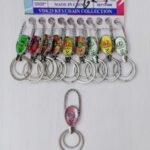 (8864-2) METAL HOOK KEYCHAIN FOR CAR BIKE ( 10 pcs in one pkt )