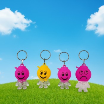(288) SMILEY CAP LIGHT KEYCHAIN (In one box 48 pcs)