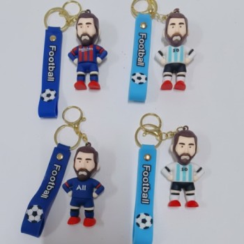 FOOTBALL PLAYER "PVC" KEYCHAIN GOLDEN HOOK