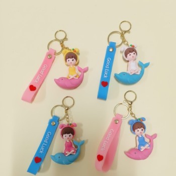 MIX BOY & GIRLS "PVC" KEYCHAIN GOLDEN HOOK