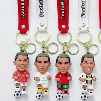 FOOTBALL PLAYERS "PVC" KEYCHAIN GOLDEN HOOK
