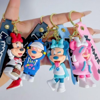 MICKEY MINNIE "PVC" KEYCHAIN GOLDEN HOOK